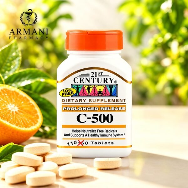 21ST C 500 TIME RELEASE TAB 110'S 21st Century Vitamin C 500 mg Time Release Tablets – 110 Tablets