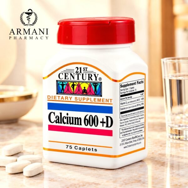 21st CAL 600 + D 75's 21st Century Calcium 600 mg + Vitamin D – 75 Tablets