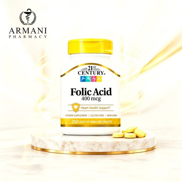 21st FOLIC ACID 400MG 250'S 1 21st Century Folic Acid 400 mcg – 250 Tablets